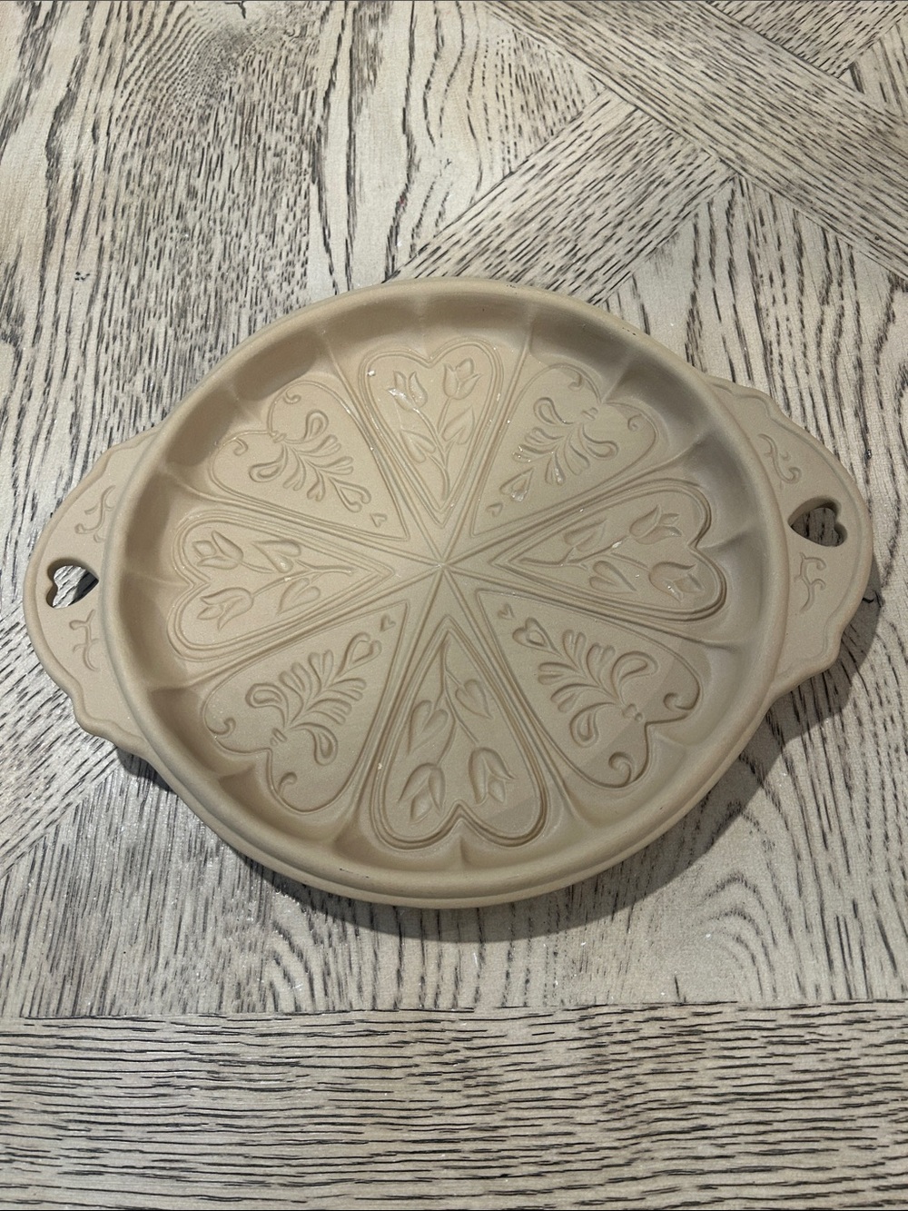 Vintage Brown bag cookie art floral design cookie mold